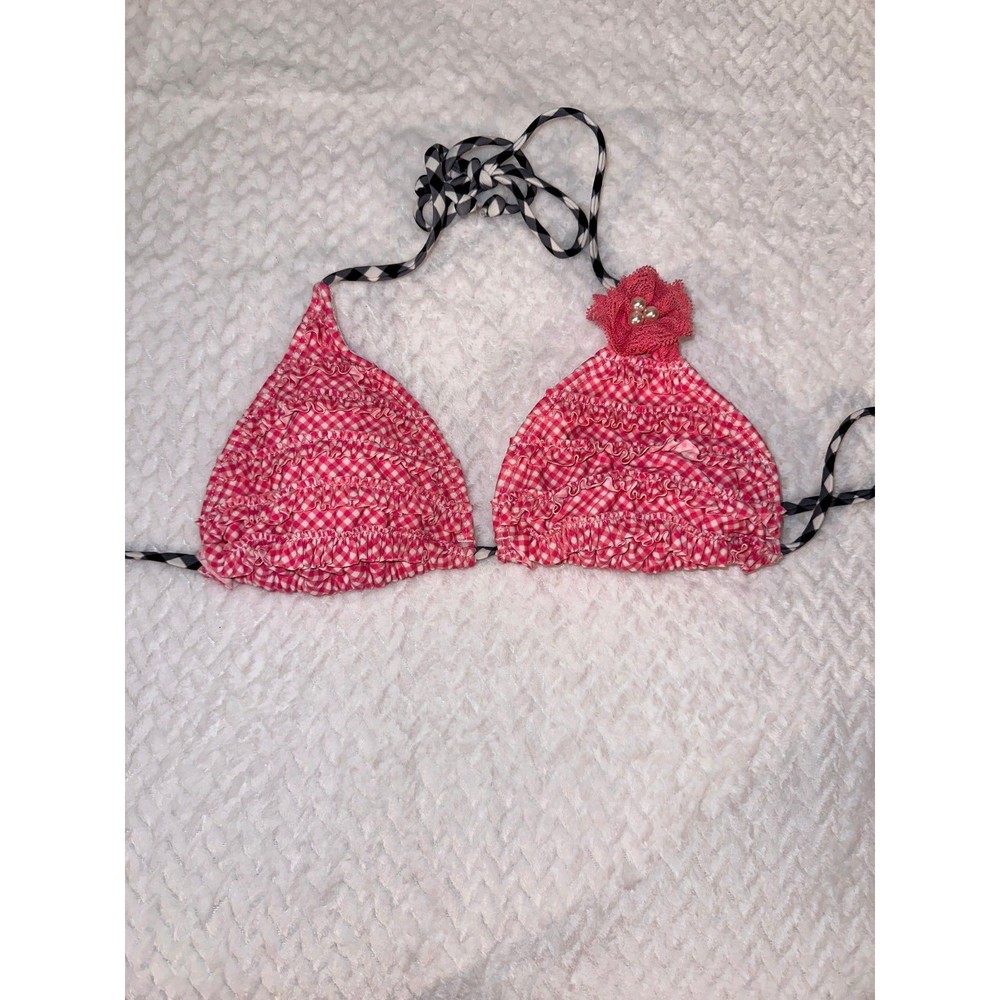 Hobie bikini top pink ruffle size medium